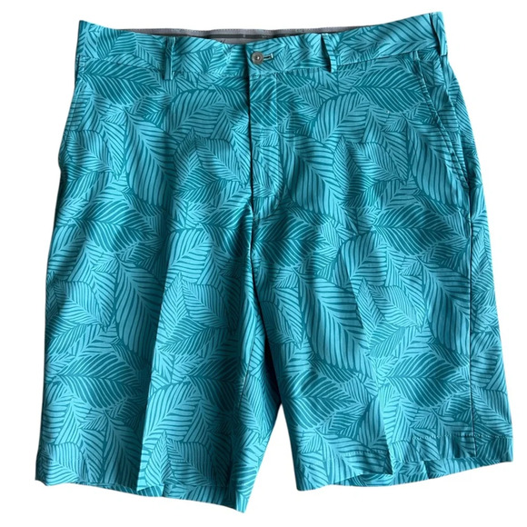 Walter Hagen Perfect 11 Men's Golf Shorts Leaves Wavelite Teal Size 36 - Picture 5 of 5